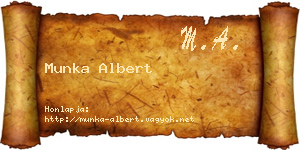 Munka Albert névjegykártya